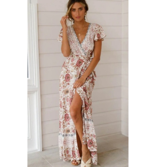 2021 Hot Pick - Boho V-neck Maxi Printed Dress - Picture 4 of 13